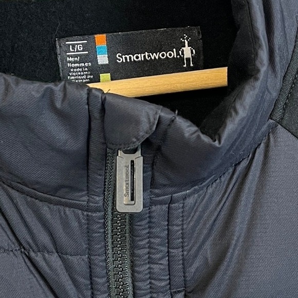 Smartwool Hybrid Jacket Mens Large Black Merino Wool Blend Insulated - Picture 8 of 10